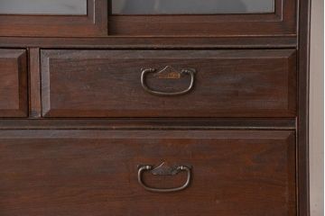 レトロ家具　昭和レトロ　四枚引き戸の時代箪笥ローボード(収納棚)