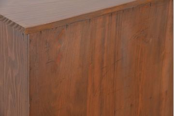 アンティーク家具　アンティーク　ダイヤガラスの鉄脚付きローボード(収納棚)