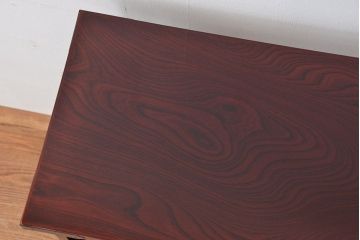 新同品　彫金、伝統工芸士「菊広」作、木地蝋塗り岩谷堂箪笥飾り棚(購入金額約60万)