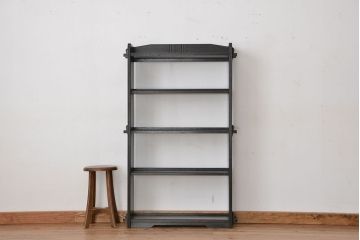 レトロ家具　★昭和レトロ　シックな楔本棚(ブックシェルフ、飾り棚)