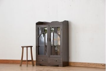 アンティーク家具　大正ロマン　古い栓材のシックで上質な本箱(ブックケース)