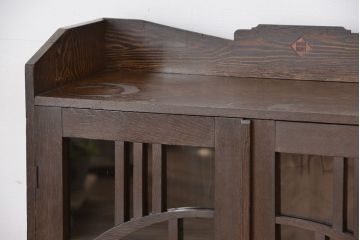 アンティーク家具　大正ロマン　古い栓材のシックで上質な本箱(ブックケース)