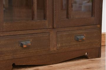 アンティーク家具　大正ロマン　古い栓材のシックで上質な本箱(ブックケース)