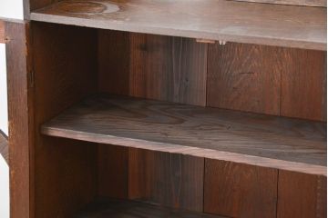 アンティーク家具　大正ロマン　古い栓材のシックで上質な本箱(ブックケース)