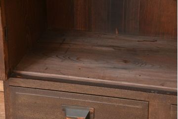 アンティーク家具　大正ロマン　古い栓材のシックで上質な本箱(ブックケース)