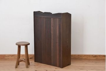 アンティーク家具　大正ロマン　古い栓材のシックで上質な本箱(ブックケース)
