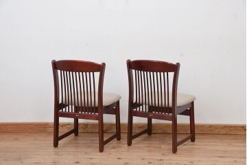 中古　カリモク　レトロでかわいいダイニングチェア2脚セット