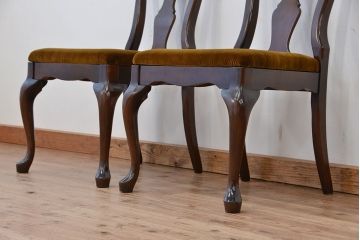 ヴィンテージ家具　アメリカビンテージ　大振りなダイニングチェア2脚セット