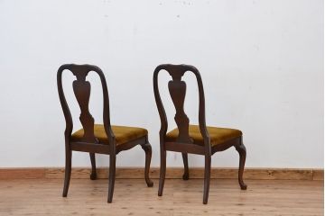 ヴィンテージ家具　アメリカビンテージ　大振りなダイニングチェア2脚セット