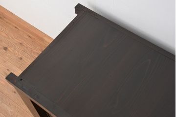 アンティーク家具　古民具・骨董　欅の杢目が素晴らしい昇り引き出し付き水屋箪笥サイドボード(食器棚、収納棚)