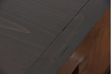 アンティーク家具　古民具・骨董　欅の杢目が素晴らしい昇り引き出し付き水屋箪笥サイドボード(食器棚、収納棚)