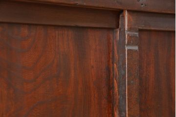 アンティーク家具　古民具・骨董　欅の杢目が素晴らしい昇り引き出し付き水屋箪笥サイドボード(食器棚、収納棚)