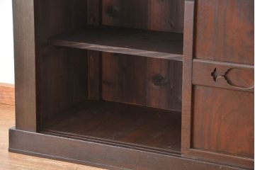 アンティーク家具　古民具・骨董　欅の杢目が素晴らしい昇り引き出し付き水屋箪笥サイドボード(食器棚、収納棚)