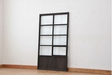 古民具・骨董　小窓付の小振りな引き戸(ガラス戸、窓)