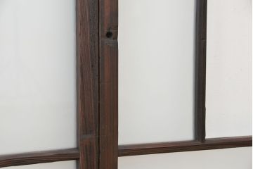 古民具・骨董　古い木のガラス窓2枚セット(ガラス戸、引き戸)