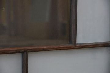 古民具・骨董　古い木のガラス窓2枚セット(ガラス戸、引き戸)