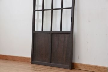 ★アンティーク　腰板欅材　古い木の上質なガラス戸1枚(引き戸)