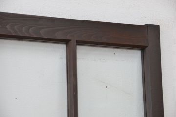 ★アンティーク　腰板欅材　古い木の上質なガラス戸1枚(引き戸)