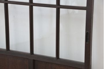 ★アンティーク　腰板欅材　古い木の上質なガラス戸1枚(引き戸)