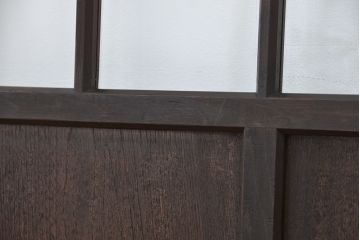 ★アンティーク　腰板欅材　古い木の上質なガラス戸1枚(引き戸)