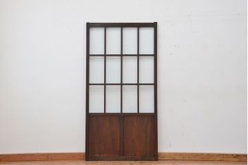 ★アンティーク　腰板欅材　古い木の上質なガラス戸1枚(引き戸)