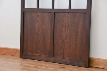 ★アンティーク　腰板欅材　古い木の上質なガラス戸1枚(引き戸)