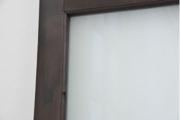 昭和レトロ　すりガラス入りのシンプルな大判ガラス戸4枚セット(引き戸)
