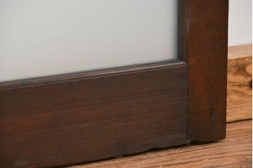昭和レトロ　すりガラス入りのシンプルな大判ガラス戸4枚セット(引き戸)