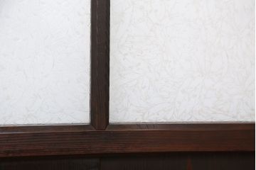 古民具・骨董　古い木のマス目ガラス戸4枚セット(2)(引き戸)