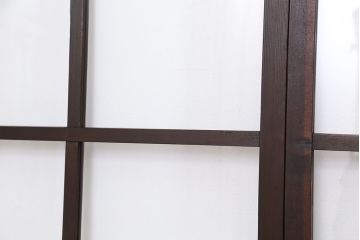 古民具・骨董　古い木のマス目ガラス戸4枚セット(2)(引き戸)