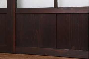 古民具・骨董　古い木のマス目ガラス戸4枚セット(2)(引き戸)