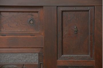 アンティーク家具　古民具・骨董　明治〜大正時代　変り型水屋箪笥サイドボード(食器棚・収納棚)