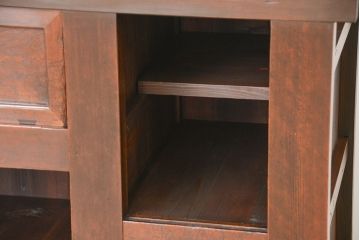 アンティーク家具　古民具・骨董　明治〜大正時代　変り型水屋箪笥サイドボード(食器棚・収納棚)