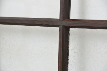 アンティーク　古い木のマス目ガラス戸4枚セット(引き戸)