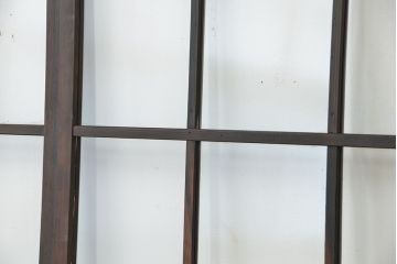 アンティーク　古い木のマス目ガラス戸4枚セット(引き戸)