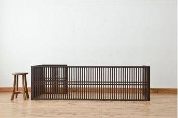 アンティーク家具　古民具・骨董　特別注文造り　上質で大きな総栗帳場格子(パーテーション、衝立て)