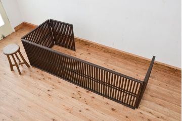 アンティーク家具　古民具・骨董　特別注文造り　上質で大きな総栗帳場格子(パーテーション、衝立て)
