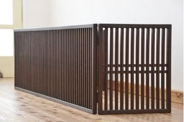 アンティーク家具　古民具・骨董　特別注文造り　上質で大きな総栗帳場格子(パーテーション、衝立て)