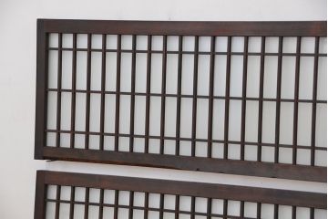 古民具・骨董　大振りな格子明り取り2枚セット(欄間)(1)