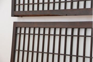 古民具・骨董　大振りな格子明り取り2枚セット(欄間)(1)