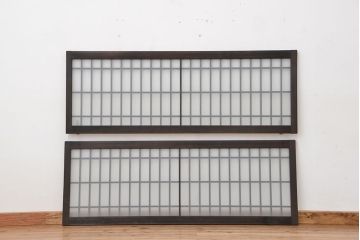 古民具・骨董　大振りな格子明り取り2枚セット(欄間)(1)