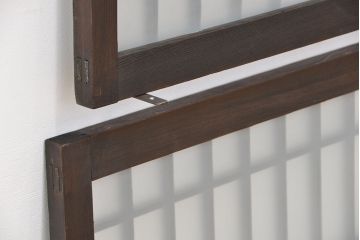 古民具・骨董　大振りな格子明り取り2枚セット(欄間)(1)