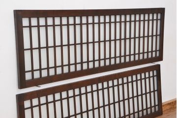 古民具・骨董　大振りな格子明り取り2枚セット(欄間)(2)