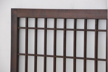 古民具・骨董　大振りな格子明り取り2枚セット(欄間)(2)