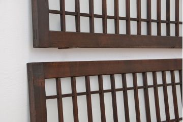 古民具・骨董　大振りな格子明り取り2枚セット(欄間)(2)