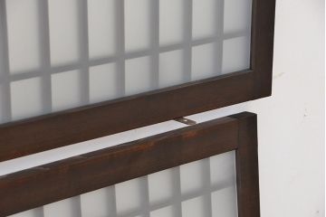 古民具・骨董　大振りな格子明り取り2枚セット(欄間)(2)