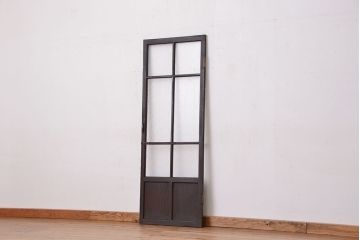 アンティーク　古い木のしっかりとしたダイヤガラス扉(ドア)