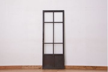 アンティーク　古い木のしっかりとしたダイヤガラス扉(ドア)