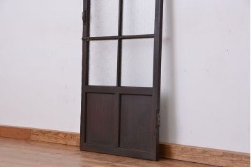 アンティーク　古い木のしっかりとしたダイヤガラス扉(ドア)