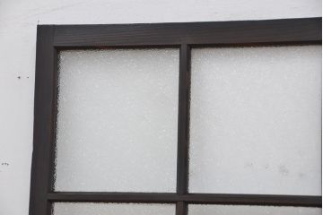 アンティーク　古い木のしっかりとしたダイヤガラス扉(ドア)